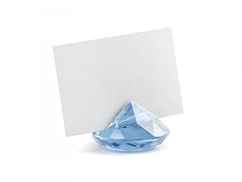 Partydeco 10 Pezzi Segnaposto Diamante Celeste, Azzurro