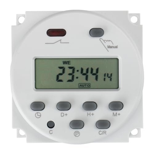 Baomain Cn101A Ingresso Dc/Ac 12V, Uscita 200-250V Ac, 16A Amps Alimentazione Digitale, Lcd Timer Programmabile Interruttore A Relè A Tempo, Supporto