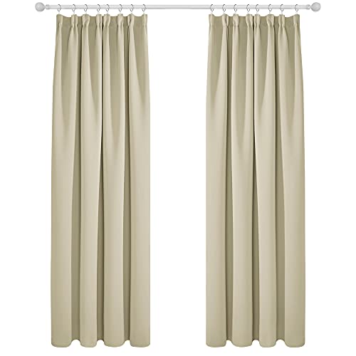 Deconovo Tende Camera Da Letto Oscuranti 2 Pezzi, Tende Moderne Per Soggiorno Interni, 168X229 Cm (Larghezza X Altezza), Beige