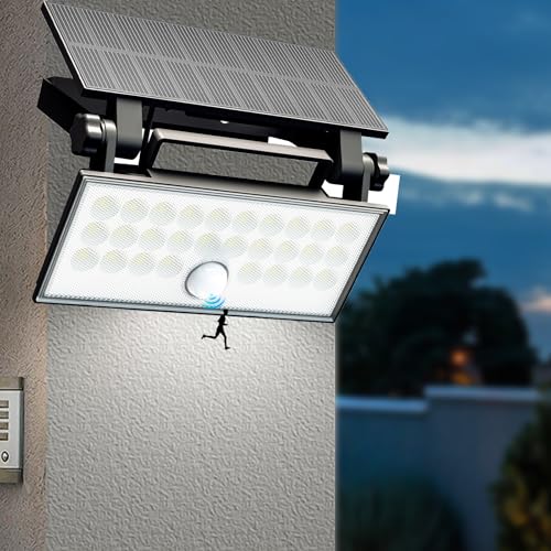 Wisdom Line Faretti Solari A Led Da Esterno Luce Solare Led Esterno Con Sensore Di Movimento Luci Esterno Energia Solare Impermeabile Ip66 Per Giardin