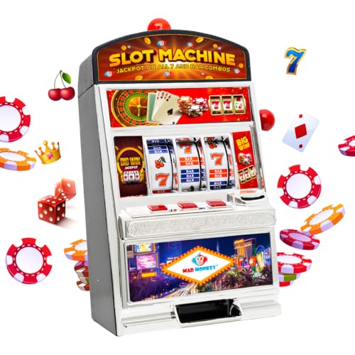Mad Monkey Xl-Slot Machine With Money Box (Includes Light And Sound), Black