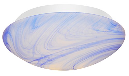 Velamp Plafoniera Tonda 12 W Cover, In Alabastro Blu, Diametro 30 Cm, 30X30X12 Cm