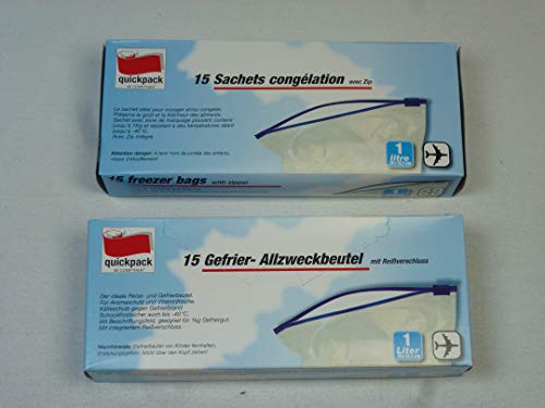 30 Zip Sacchetto Freezer 1 Litro Con Cerniera, Anche Come Borsa Da Viaggio Per Liquidi In Bagaglio A Mano, Flightbag, Flight Bag, Borse Di Aeroporto