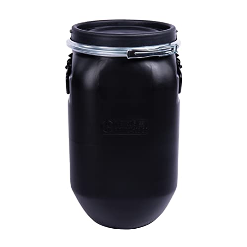Dust Commander Pe30 - Fusto A Bocca Aperta Rotondo In Hdpe | 30 Lt | Coloro Nero | Omologato Adr/Onu |