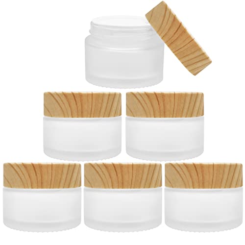 Inheming Contenitore Cosmetico Vuoti Viaggio,6 Pezzi Vasetto Vuoto Contenitori,Vasetti Di Vetro Piccoli Campioni Cosmetici, Vasi Cosmetici Con Coperti