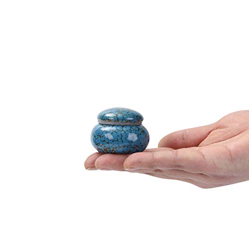 Youdear Memorials Piccola Urna Per Ceneri Umane, 4,1 Cm, Urna Artigianale – Bella Piccola Urna Ricordo – Mini Urna In Ceramica – Contiene 3,0 Cm Cubic