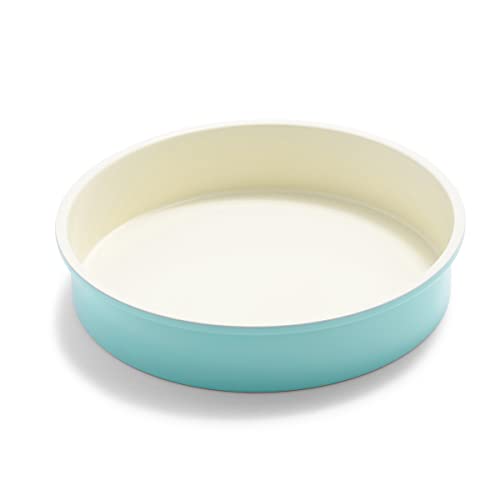 Greenlife Teglia Per Torte Tonde In Ceramica Antiaderente Da 22 Cm, Senza Pfas, Lavabile In Lavastoviglie, Resistente Al Forno, Turchese
