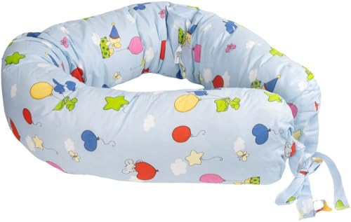Poupy Cuscino Neonatale Bebé In Poliestere, Con Forma Anatomica E Avvolgente, Antisoffoco E Anallergico (Azzurro)