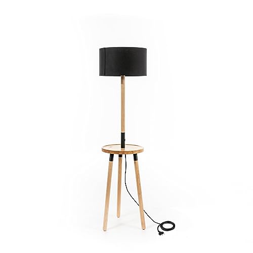 Acrux - Lampada Da Terra In Tessuto Nero
