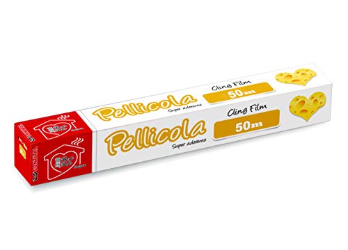 Contital Pellicola Pvc Trasparente Per Alimenti | 30 Cm X 50 Mt |Cellophane Professionale Cucina, Pellicola Alimentare Durevole, Cellofan Per Conserva