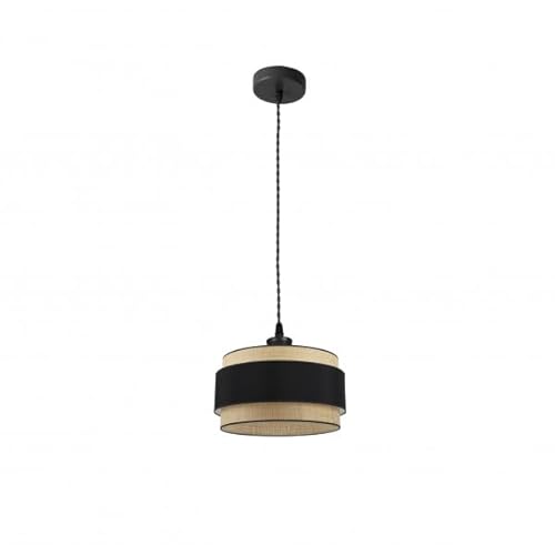 Zarivy Ciondolo Kandy 1Xe27 In Elegante Combinazione Naturale E Nero, Ideale Per Illuminare I Tuoi Spazi. Dimensioni: 30 X 30 Cm, Perfetto Per Qualsia