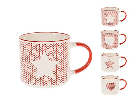 H&H Set 4 Tazze Jumbo Crochet In New Bone China Cc 470