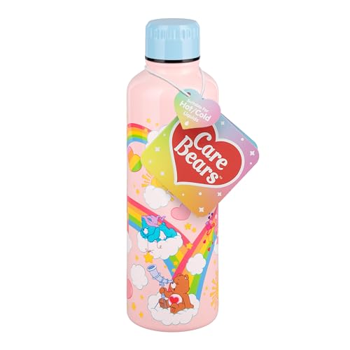 Paladone, Borraccia In Metallo Degli Orsetti Del Cuore Con Tappo A Vite, 600 Ml, Con Licenza Ufficiale, Adorabile, Riutilizzabile, Con Design Colorato
