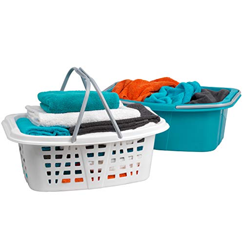 Beldray Set Cesto Portabiancheria - Robusto Cesto Per Il Bucato Con Capacità Di 26 Litri, Maniglie Per Il Trasporto, Cesto Portabiancheria In Plastica