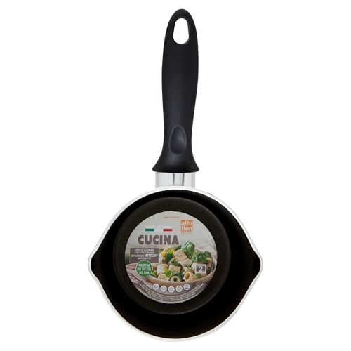 Alluflon Cucina Pentolino Con Beccuccio 14 Cm, 0.95 Litri, Alluminio Alimentare, Nero