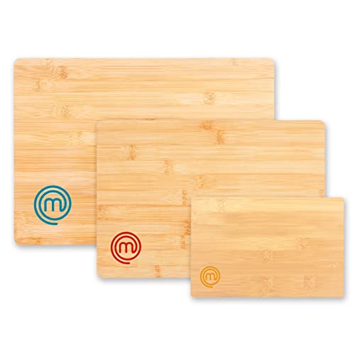 Masterchef Taglieri Legno, Set Tagliere Cucina In Bamboo, Grande, Medio Y Piccolo, Antibatterico, Accessori Cucina Alta Qualita Perfetto Per Pane, Sal