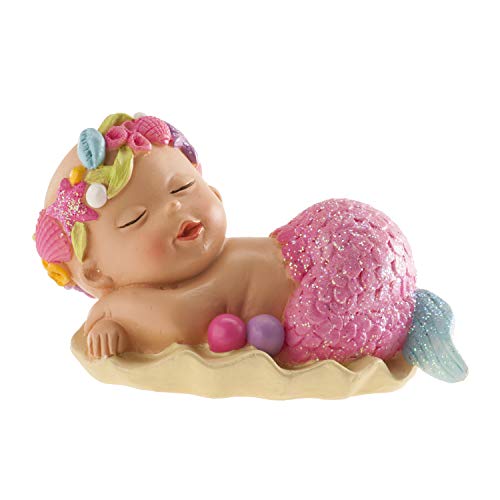 Dekora- Sirenetta Decorazioni Batterismo Bambina Sirenetta-10 Cm, Tinta Unita, Multicolore, 310133