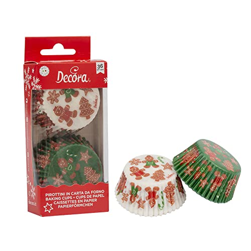 Decora 0339874 Confezione 36 Pirottini Gingerbread Family 50 X 32 Mm