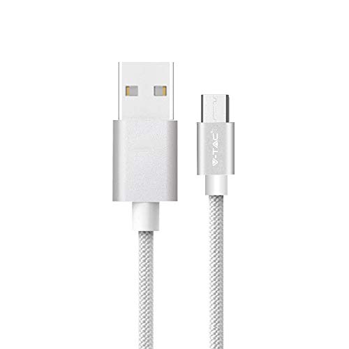 V-Tac Vt-5331 Micro-Usb Naar Usb Kabel - 1 Meter - Zilver