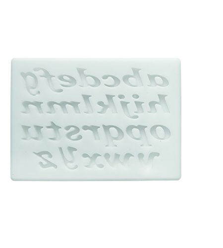 Silikomart Sugarflex-Stampo In Silicone Con Lettere Dell'Alfabeto Corsivo, Bianco