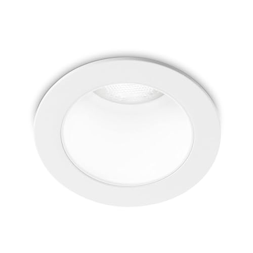 Ideal Lux Lampada Da Incasso Quark Fi 5.0W 3000K Wh, Plafone Incassato, Luci Incassate, Illuminazione A Incastro, 4X4H8 Cm, Bianco