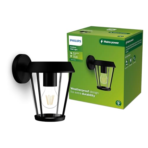 Philips Sunera Lampada A Parete Per Esterni, Max 25W, E27, Nera
