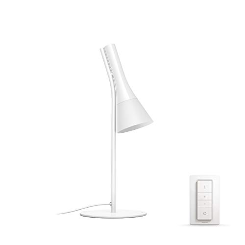 Philips Hue White Ambiance Lampada Da Tavolo Led Smart Explore, Luce Bianca Da Calda A Fredda, Dimmerabile, Bianco, Telecomando Dimmer Switch Incluso