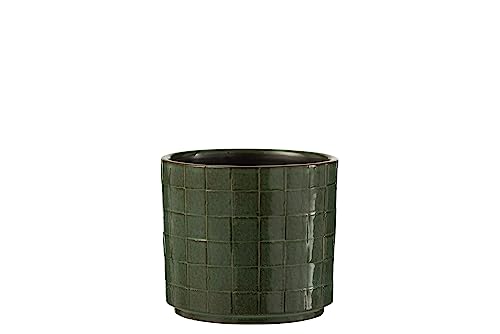 J-Line Cachepot Carre Ceramica Verde Medium