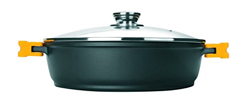 Ibili, Casseruola Evolution In Alluminio Fuso, Coperchio In Vetro E Manici In Silicone, 30 Cm, Antiaderente, Adatta Ai Piani A Induzione.