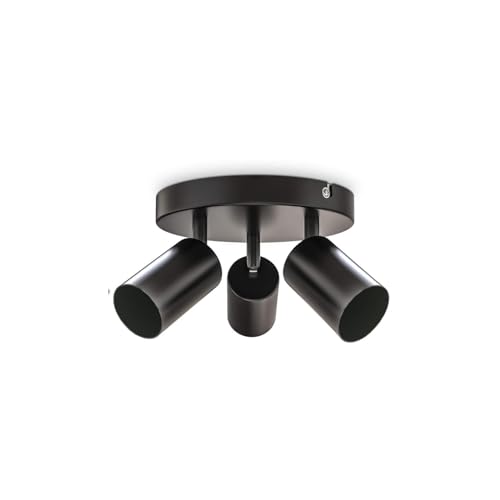 Faretto A Tre Vie Nero, Elegante E Versatile, Ideale Per Completare Qualsiasi Spazio. Non Include Sorgente Luminosa, Consentendo Di Personalizzare L'I