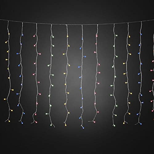 Konstsmide Led Lichtervorhang, Mit Bunten Globes, Bunte Dioden, 24V Außentrafo, Transparentes Kabel Tenda Luminosa, Multicolore, 200 Leds
