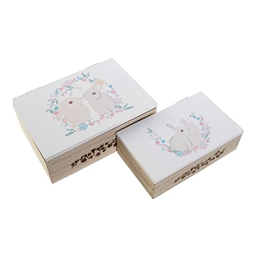 Set Di Scatole Decorative Dkd Home Decor Legno Mdf (17 X 12 X 6 Cm)