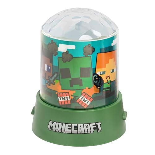 Paladone, Luce Di Proiezione Da Festa Di Minecraft, Lampada A Led Rgb Con Licenza Ufficiale, Per Bambini, Casa, Compleanni E Feste, Alimentata A Batte