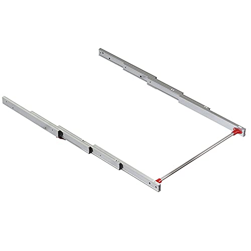 Emuca - Guide Atim Per Tavolo Allungabile Per Mobili Casa E Cucina, Tavolo Scorrevole Pieghevole Nascosto, L895Mm, Alluminio, Inossidabile Anodizzato