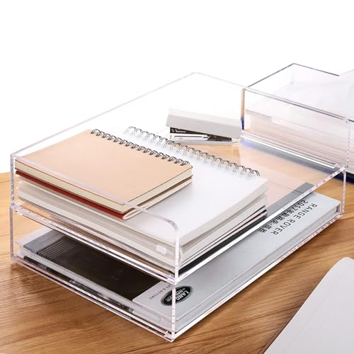Cartapesta-Organizer-Tablett, Transparente Acryl-Schreibtisch-Organizer Und Zubehör, Bürobedarf, Stapelbarer Aktenhalter, Kunstaufbewahrung Für Schule