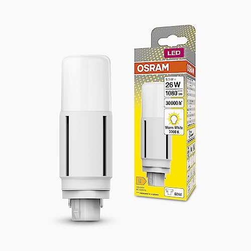 Osram Dulux Led D26 Vt Em, G24D, 7.5W, 950Lm, 3000K, Colore Bianco Caldo, Adatta Per Applicazioni Verticali Grazie A Un Angolo Del Fascio Di 300 Gradi
