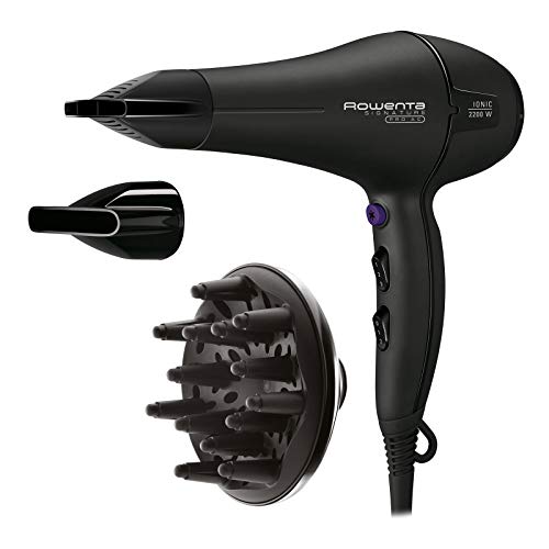 Rowenta Signature Pro Cv7840F0, Secador De Pelo Motor Profesional Ac De 2200 W, Función Iónica, 2 Velocidades Y 3 Ajustes De Temperatura Con Boquillas
