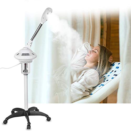 Gototop Vaporizzatore Viso Caldo Professionale 220V 750 W Con Ozono, Altezza Regolabile, Con Ruote, Vapore Aromatico Mobile, Per La Cura Della Pelle D