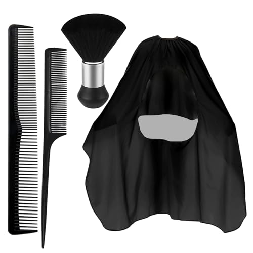 Wyrgqiqn Mantello Da Parrucchiere Professionale, Kit Accessori Barberia Con Spazzola Per Collo, Pettine E Forbici - Ideale Per Adulti E Bambini, Adatt