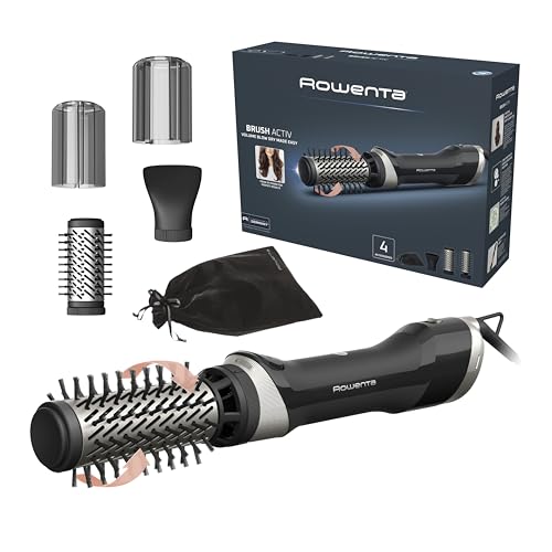 Rowenta Brush Activ, Spazzola Ad Aria Calda Rotante, Spazzola Asciugacapelli 1000 W, Design Ergonomico, 2 Spazzole Rotanti In Ceramica, Concentratore