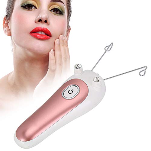 Dispositivo Di Depilazione Epilatore Elettrico Per Filettatura Epilatore Di Filo Di Cotone Fisico Trimmer Per Rasoio Per Capelli Per Uso Del Viso(Rosa