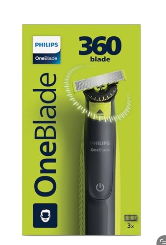 Philips Oneblade 360 Trimmer Elettrico Ricaricabile 3 Zoccoli Regolabili Lama 360° Con Usb