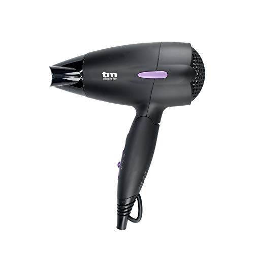 Tm Electron Tmhd110 – Asciugacapelli Da Viaggio Pieghevole Con Proteccion Por Surriscaldamento E Beccuccio Concentradora Stretta, 1500 W