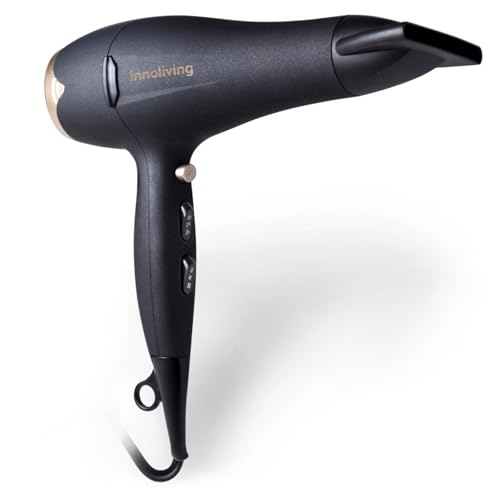 Innoliving Inn-619 Asciugacapelli Professionale 2200W Effetto Gommato Soft Touch, Potente Asciugatura Per Capelli Perfetti