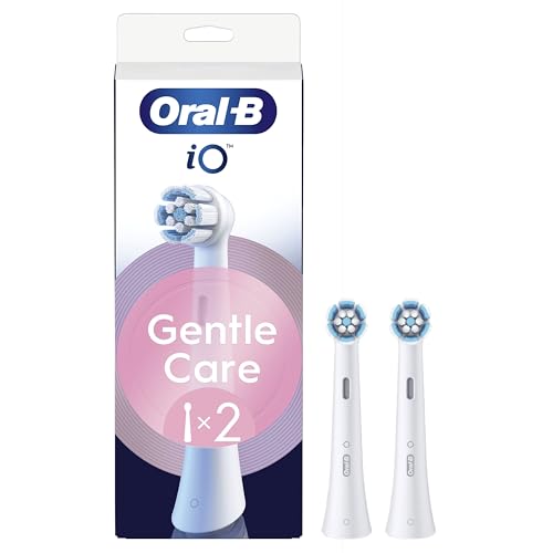 Oral-B Testine Di Ricambio Io Series Gentle Care Bianche, Testine Rotonde Originali, Per Gengive Sensibili, 2 Testine