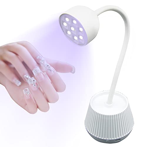 Amlope Lampada Per Unghie Uv/Led, 24W 8 Luci Led Uv Con Perline Lampada Type-C Usb Girevole Per Unghie Lampada Per Unghie Pieghevole, Adatto A Tutti G