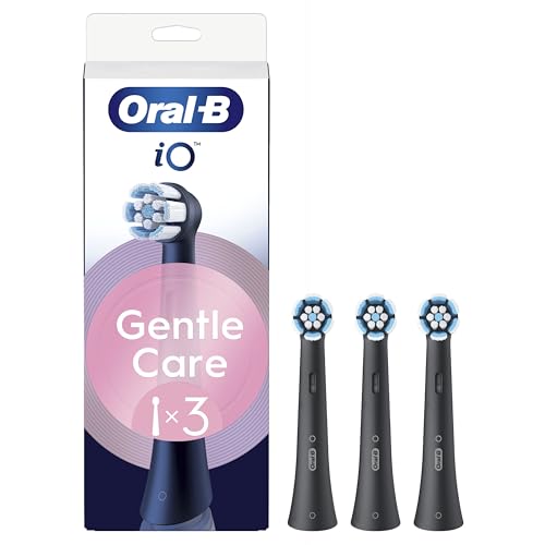 Oral-B Testine Di Ricambio Io Series Gentle Care Black, Testine Rotonde Originali, Per Gengive Sensibili, 3