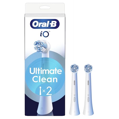 Oral-B Testine Di Ricambio Io Series Ultimate Clean, Testine Rotonde Originali, Setole Crisscross, Rimozione Della Placca, 2