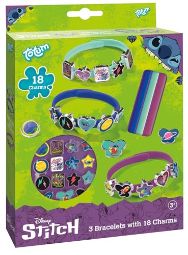 Tm Essentials Stitch - Set Di 18 Ciondoli Per Bambini | Braccialetti Con Charm In Giallo, Blu E Rosso Per Creare Il Proprio Fai Da Te – Divertimento U