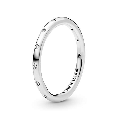 Pandora Timeless Anello A Fascia Semplice E Brillante In Argento Con Zirconia Cubica, 58